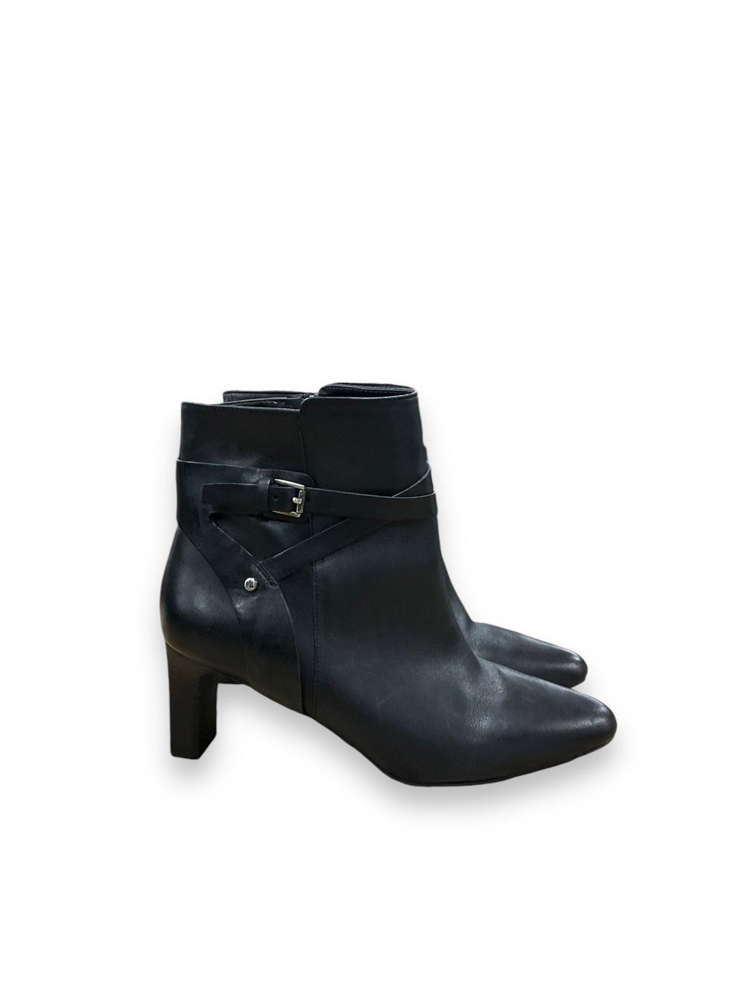 Boots Ankle Heels By Lauren By Ralph Lauren In Black, Size: 8