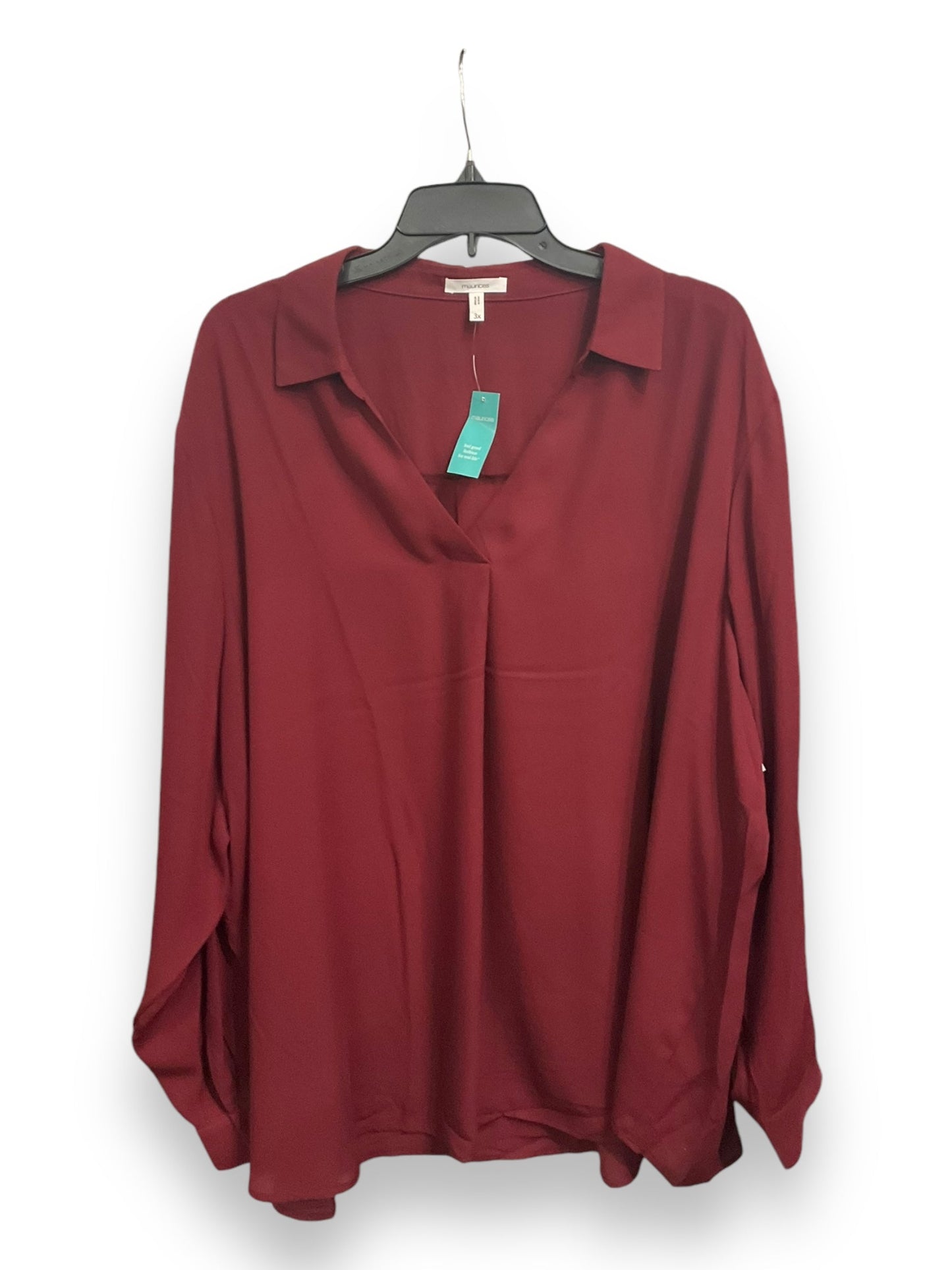 Blouse Long Sleeve By Maurices In Red, Size: 3x