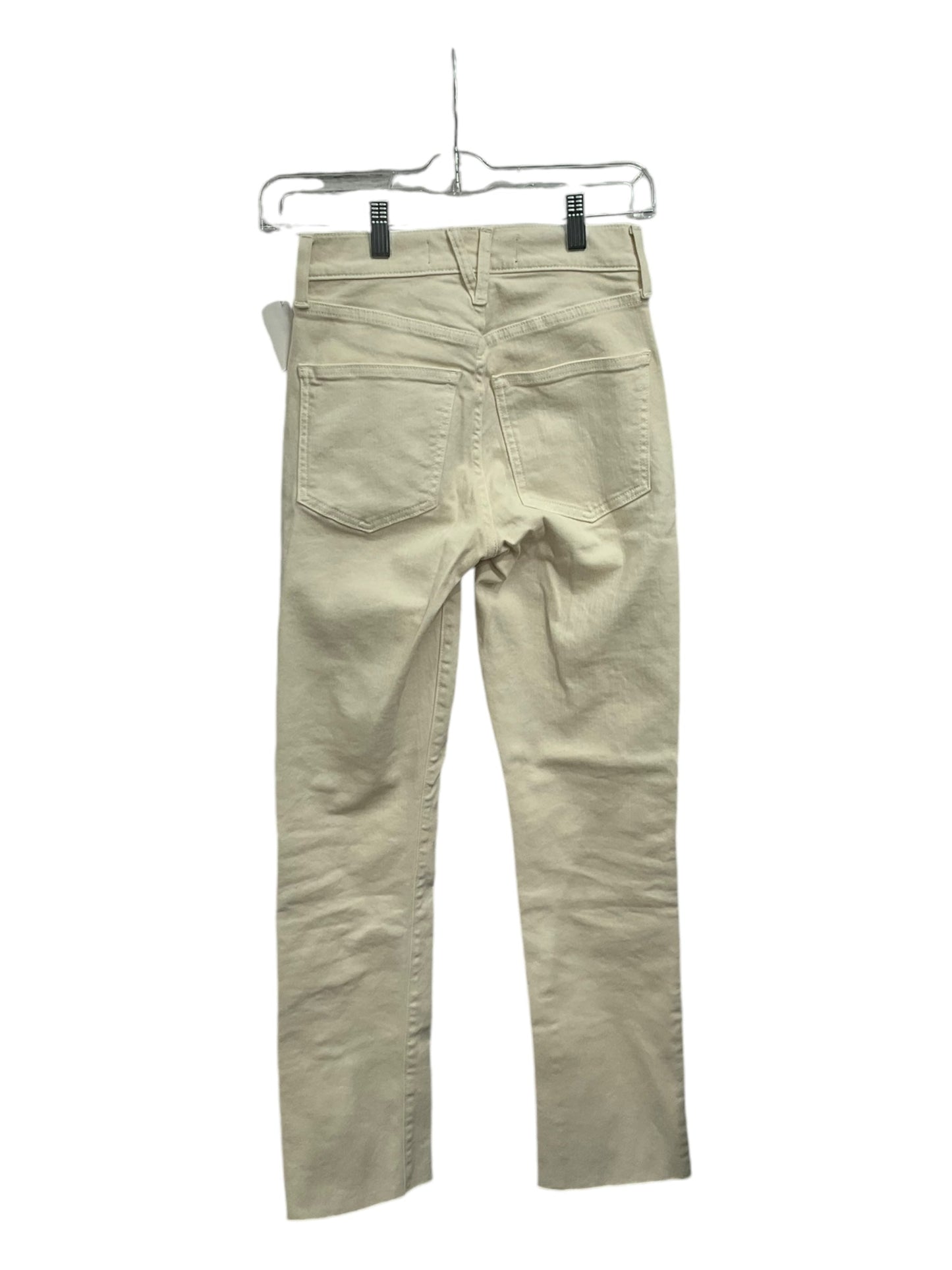 Jeans Straight By Veronica Beard In Cream, Size: Xxs