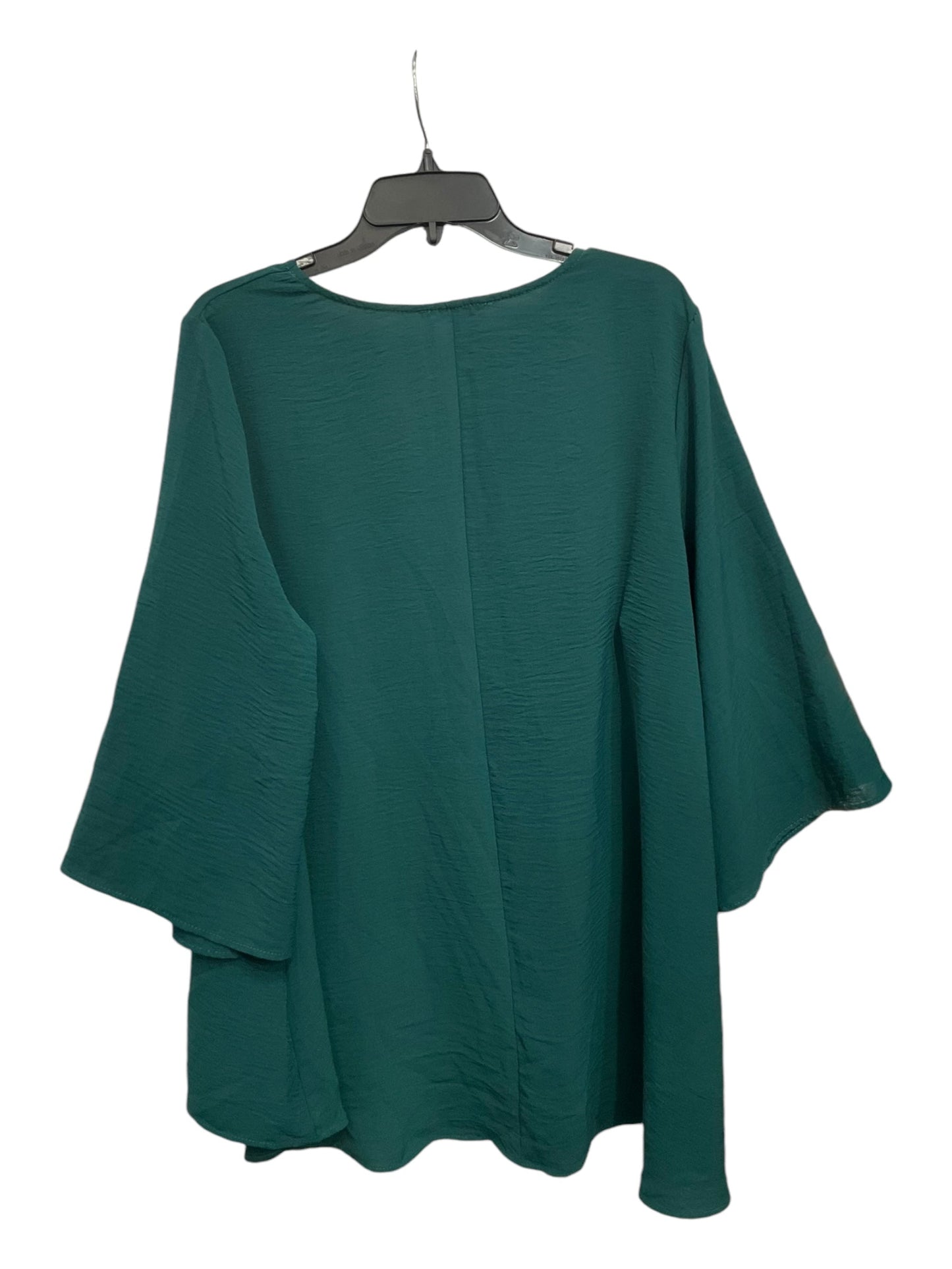 Blouse 3/4 Sleeve By Clothes Mentor In Green, Size: 3x