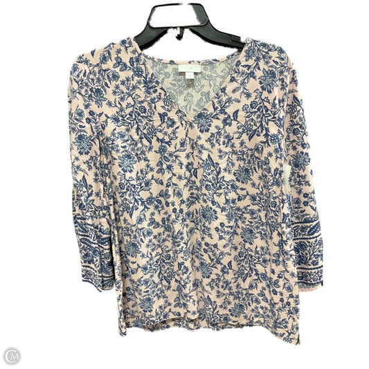Top 3/4 Sleeve By J. Jill In Floral Print, Size: Xs