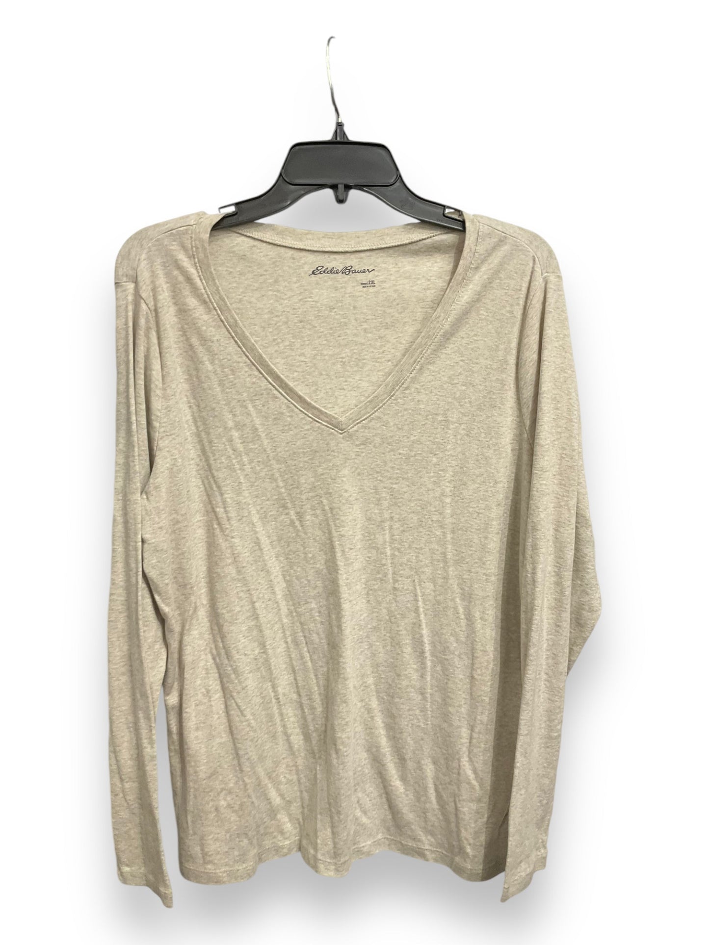 Top Long Sleeve Basic By Eddie Bauer In Tan, Size: Xxl