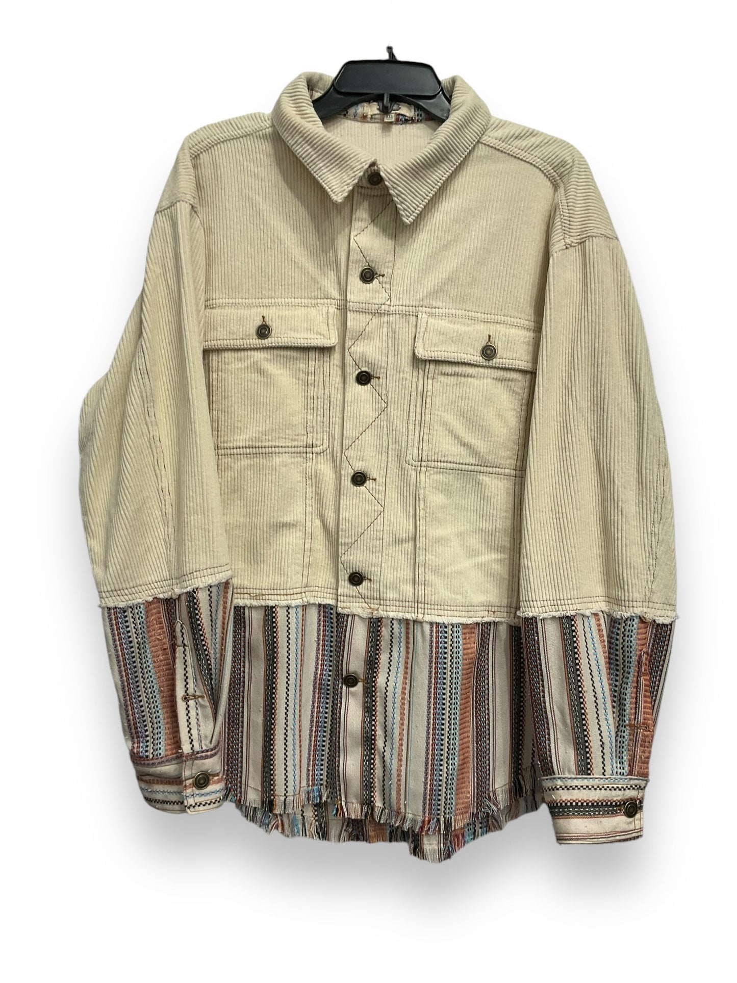 Jacket Shirt By Cmc In Cream, Size: Xxl