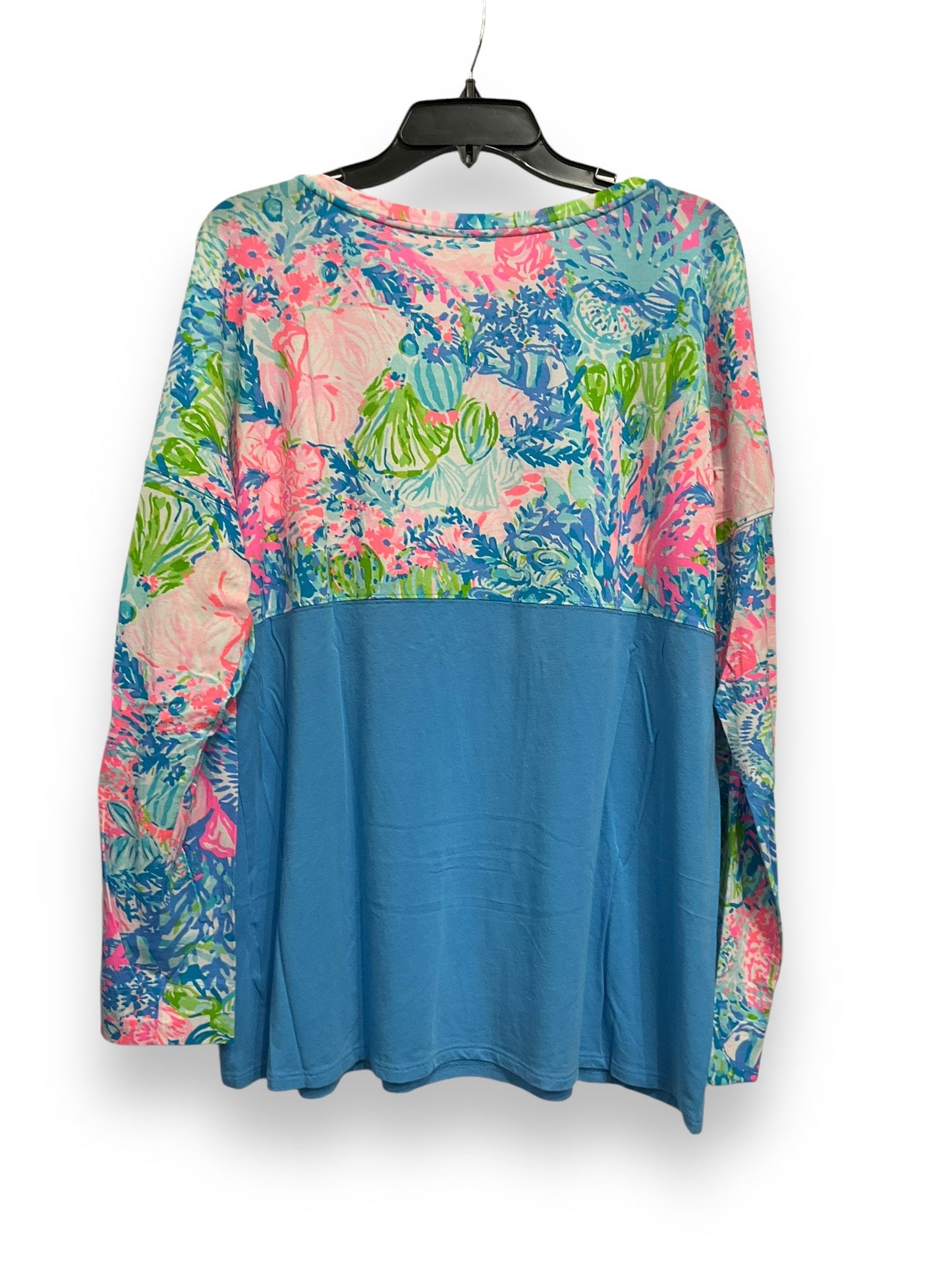 Top Long Sleeve Designer By Lilly Pulitzer In Blue & Pink, Size: Xl