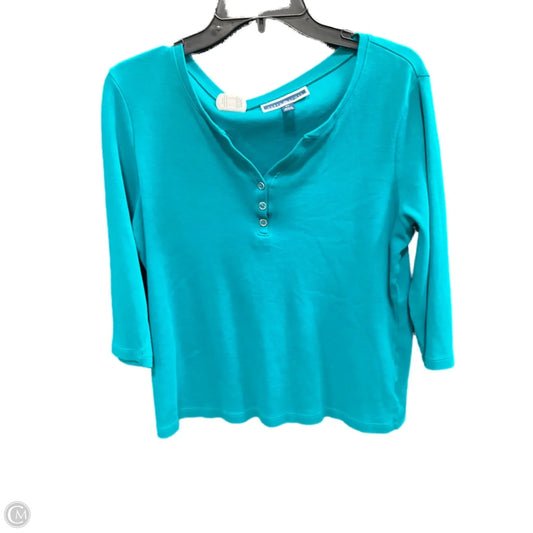 Top 3/4 Sleeve By Karen Scott In Teal, Size: Lp
