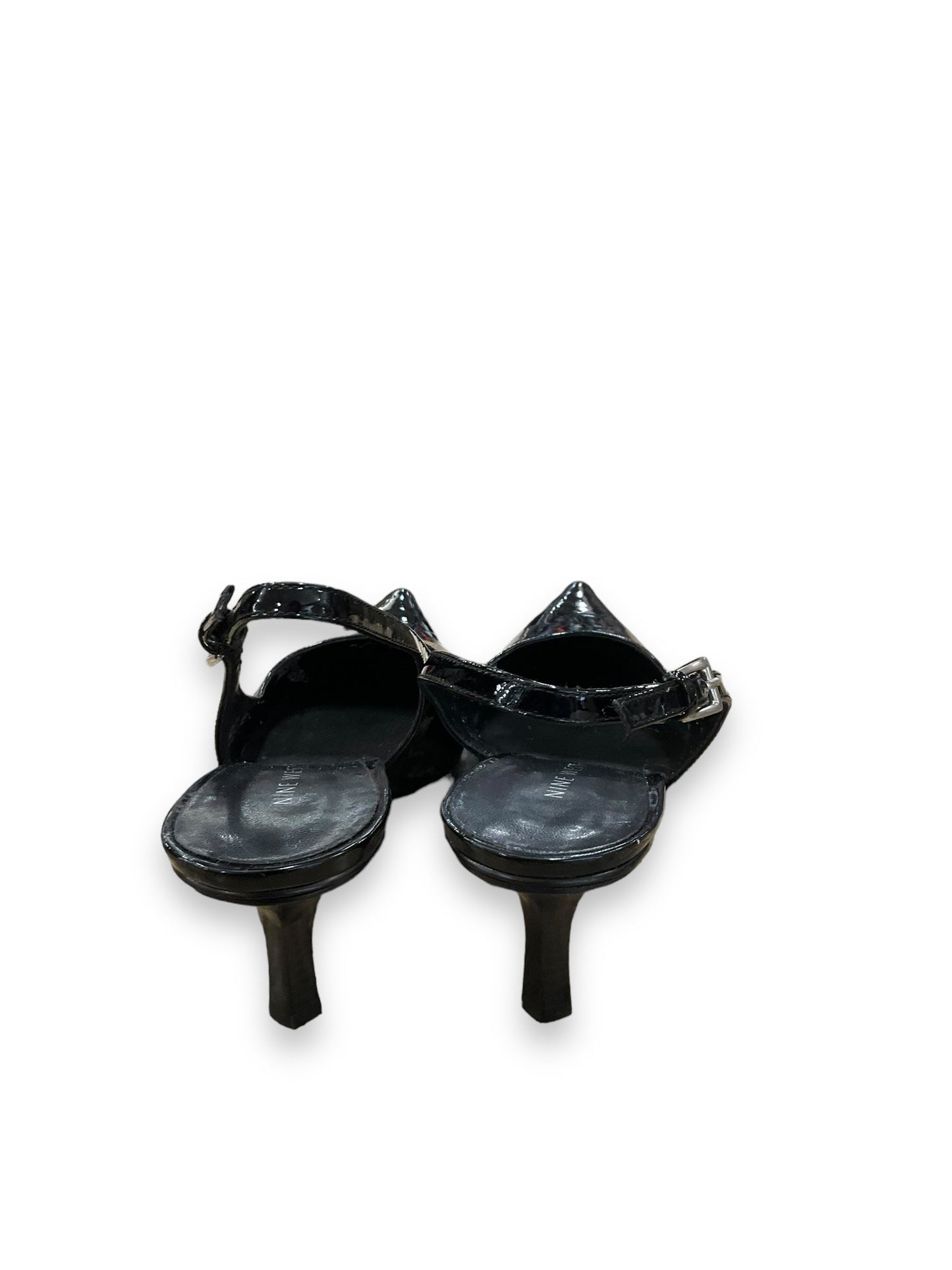 Black Shoes Heels Kitten Nine West, Size 8