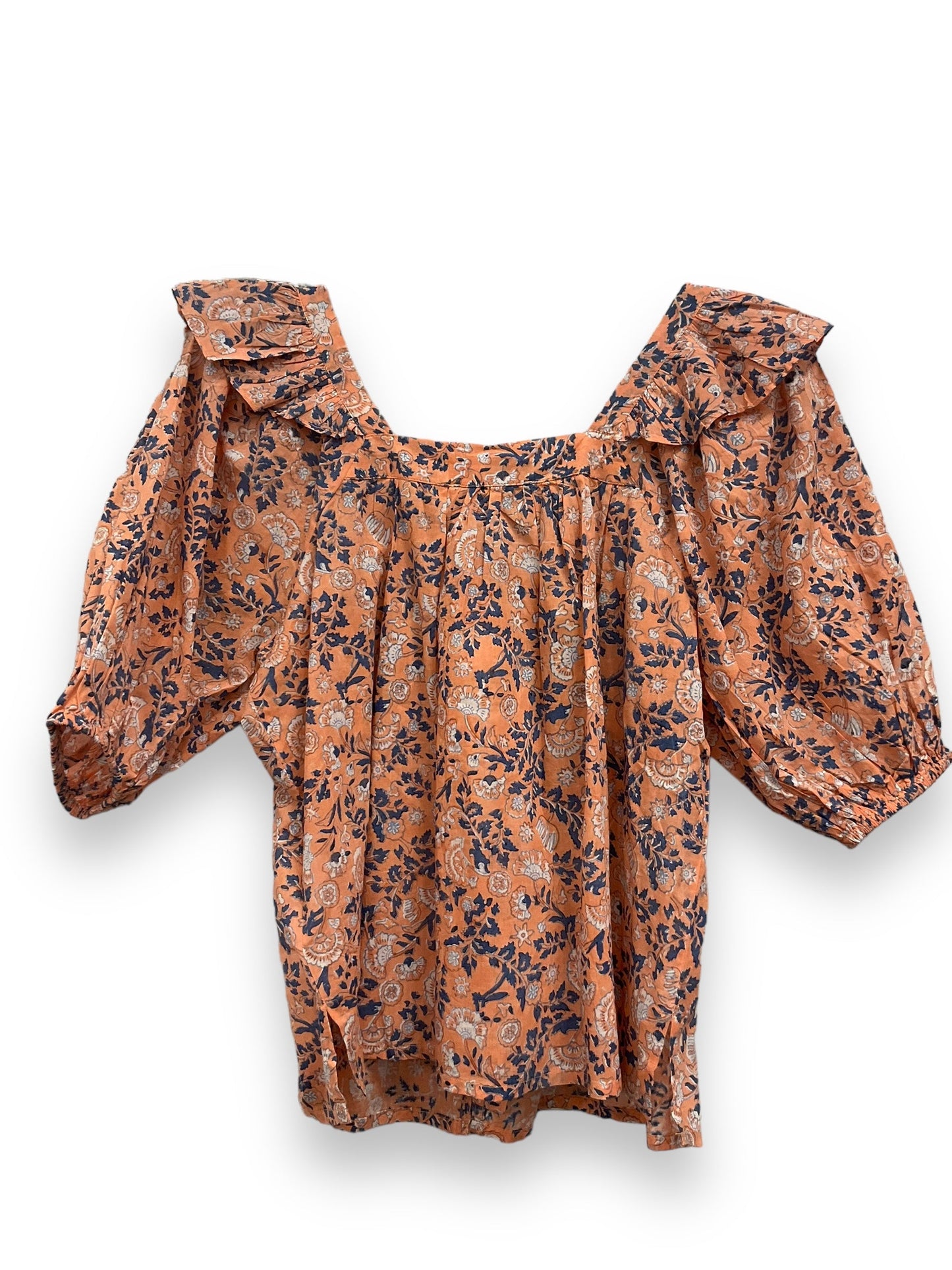 Floral Print Top Short Sleeve Evereve, Size Xs