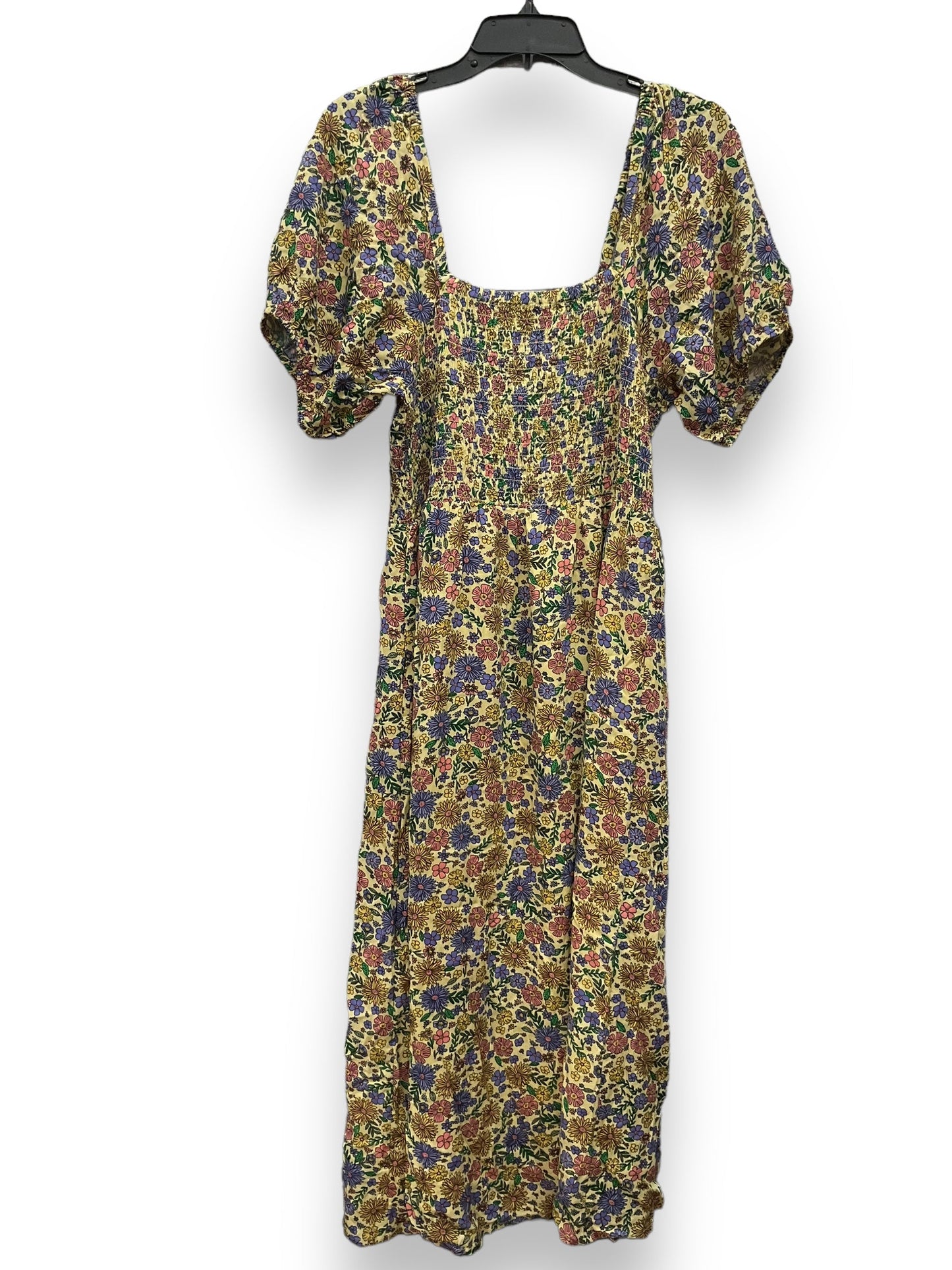 Floral Print Dress Casual Maxi Dip, Size M