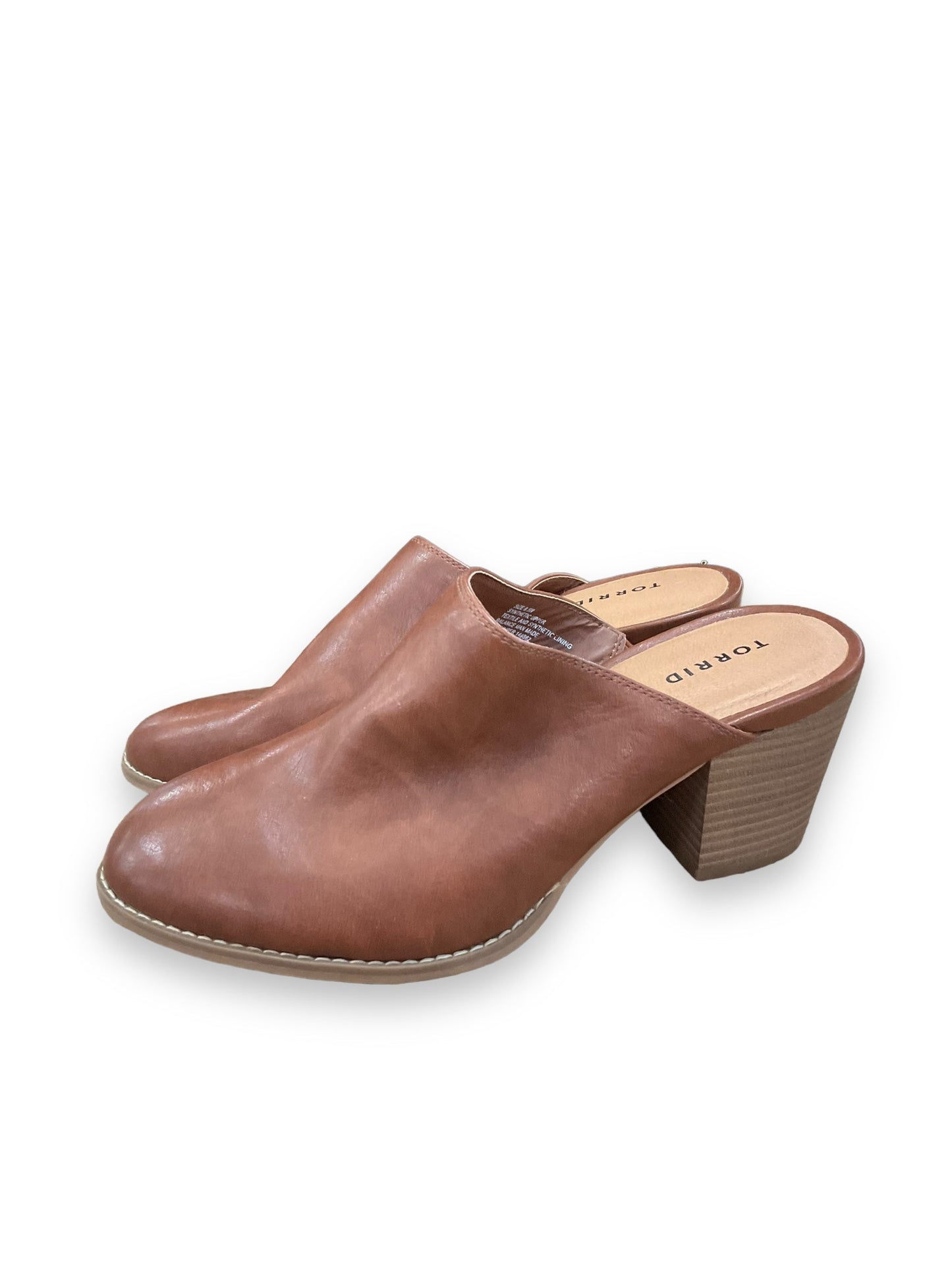 Brown Shoes Heels Block Torrid, Size 8.5