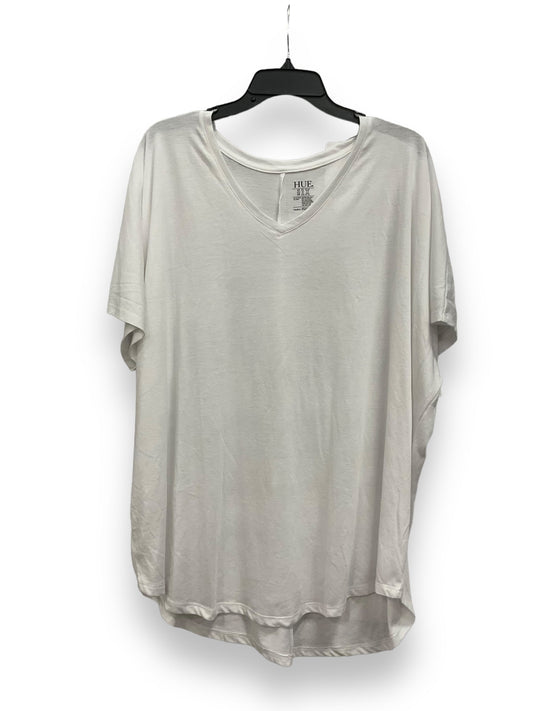 White Top Short Sleeve Basic Hue, Size 1x