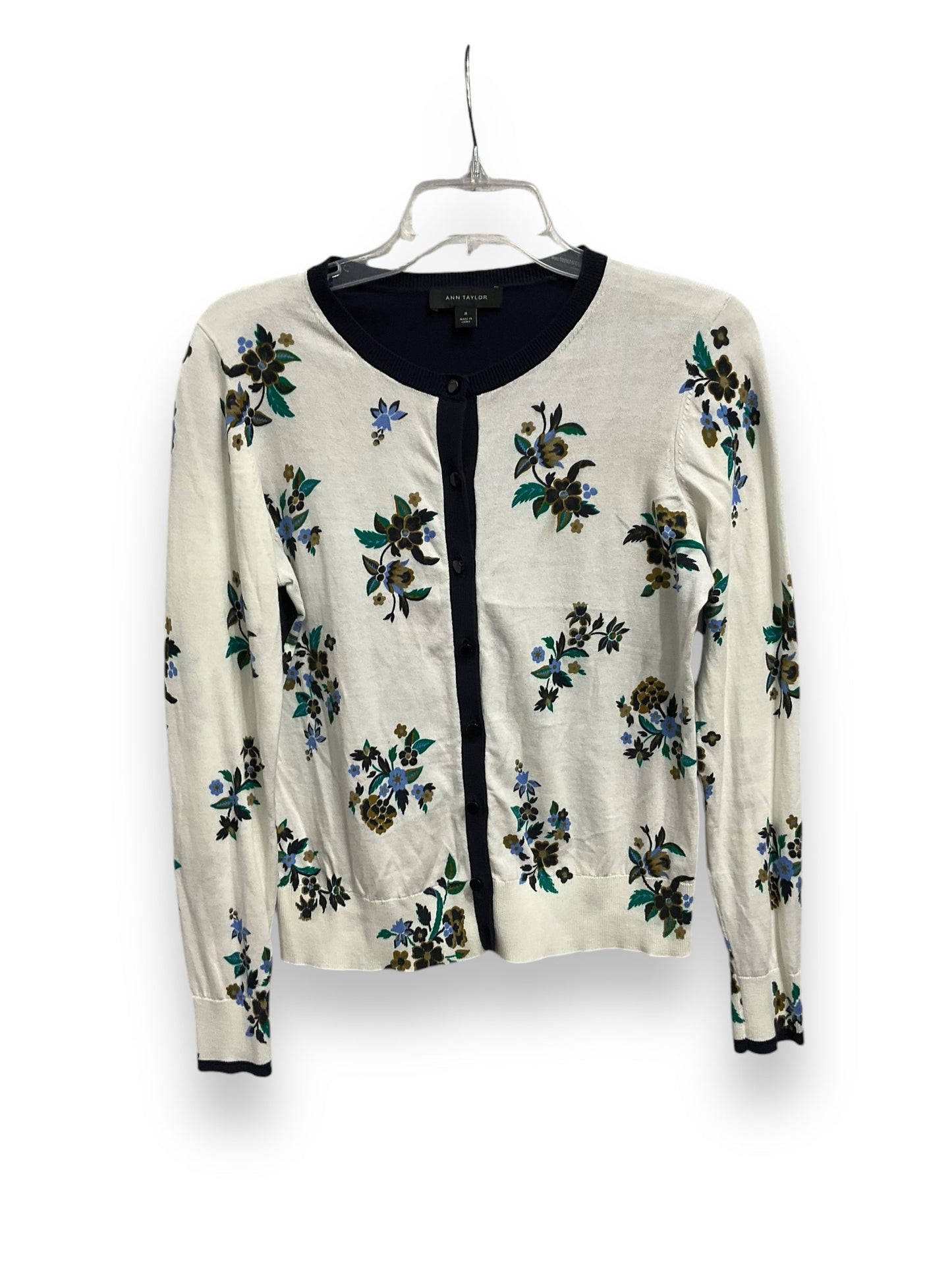 Cardigan By Ann Taylor In Floral Print, Size: M