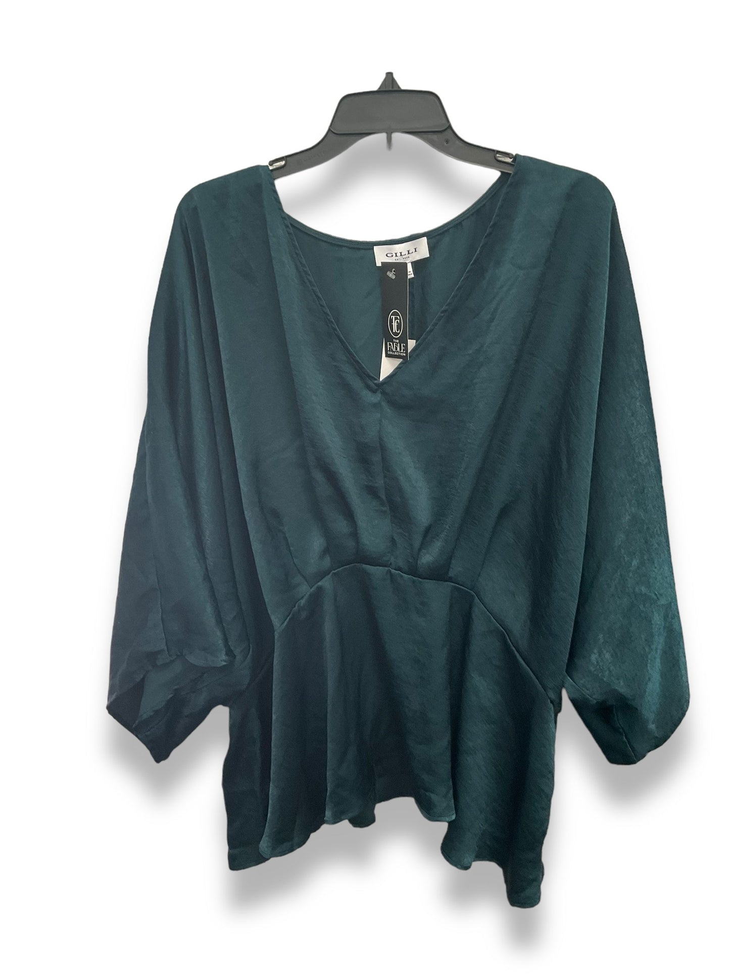 Green Blouse Short Sleeve Gilli, Size 3x