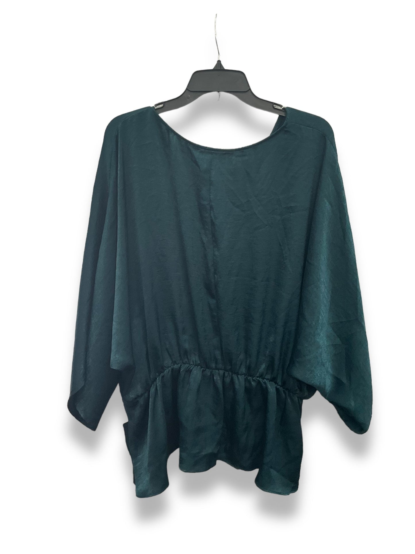 Green Blouse Short Sleeve Gilli, Size 3x