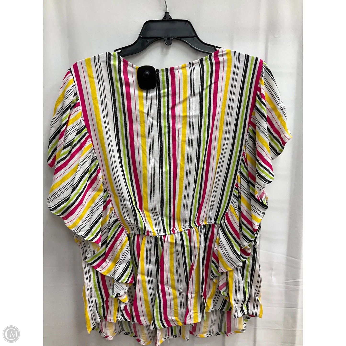 Top Short Sleeve By Ashley Stewart In Striped Pattern, Size: M