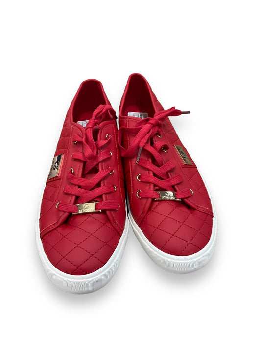 Red Shoes Flats G By Guess, Size 10