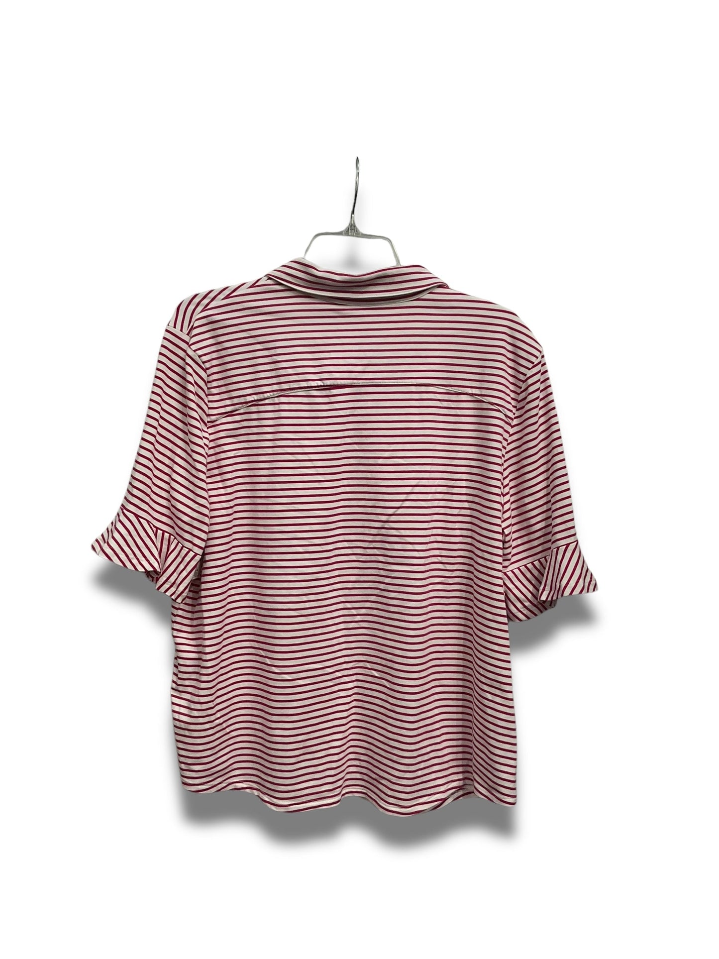 Top Short Sleeve By Chicos In Striped Pattern, Size: Xl