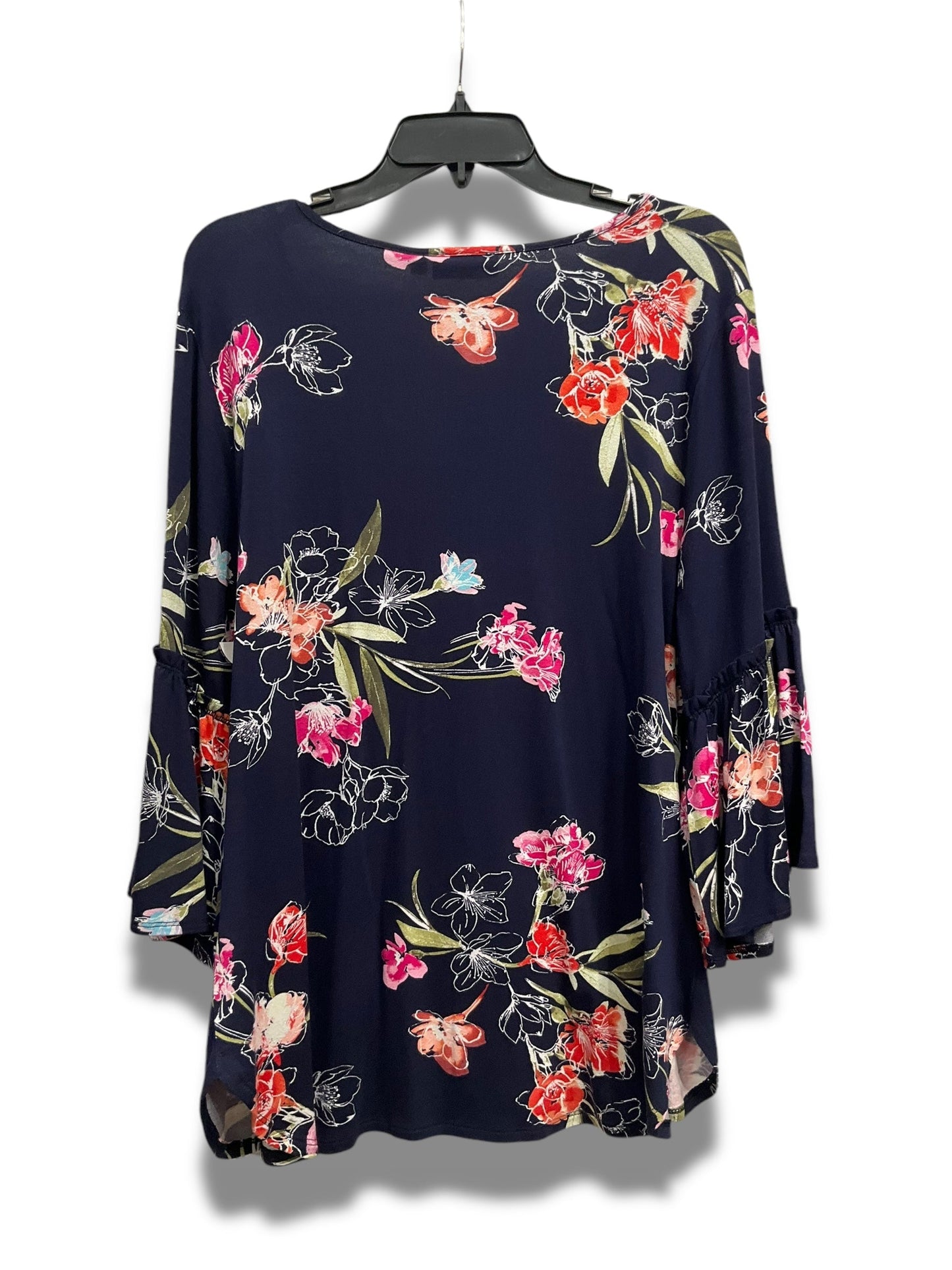 Top 3/4 Sleeve By Apt 9 In Floral Print, Size: Xl