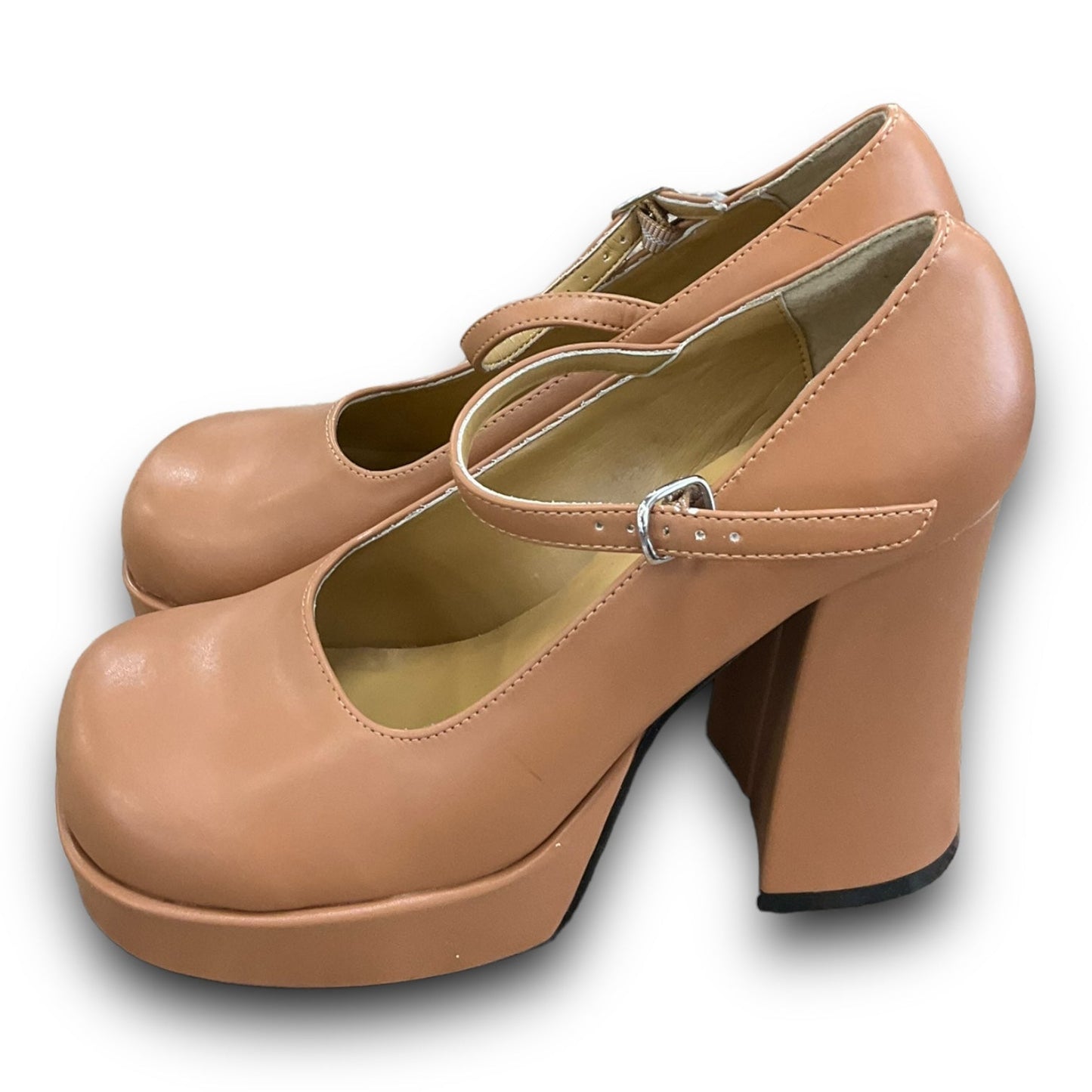 Shoes Heels Block By Clothes Mentor In Tan, Size: 6