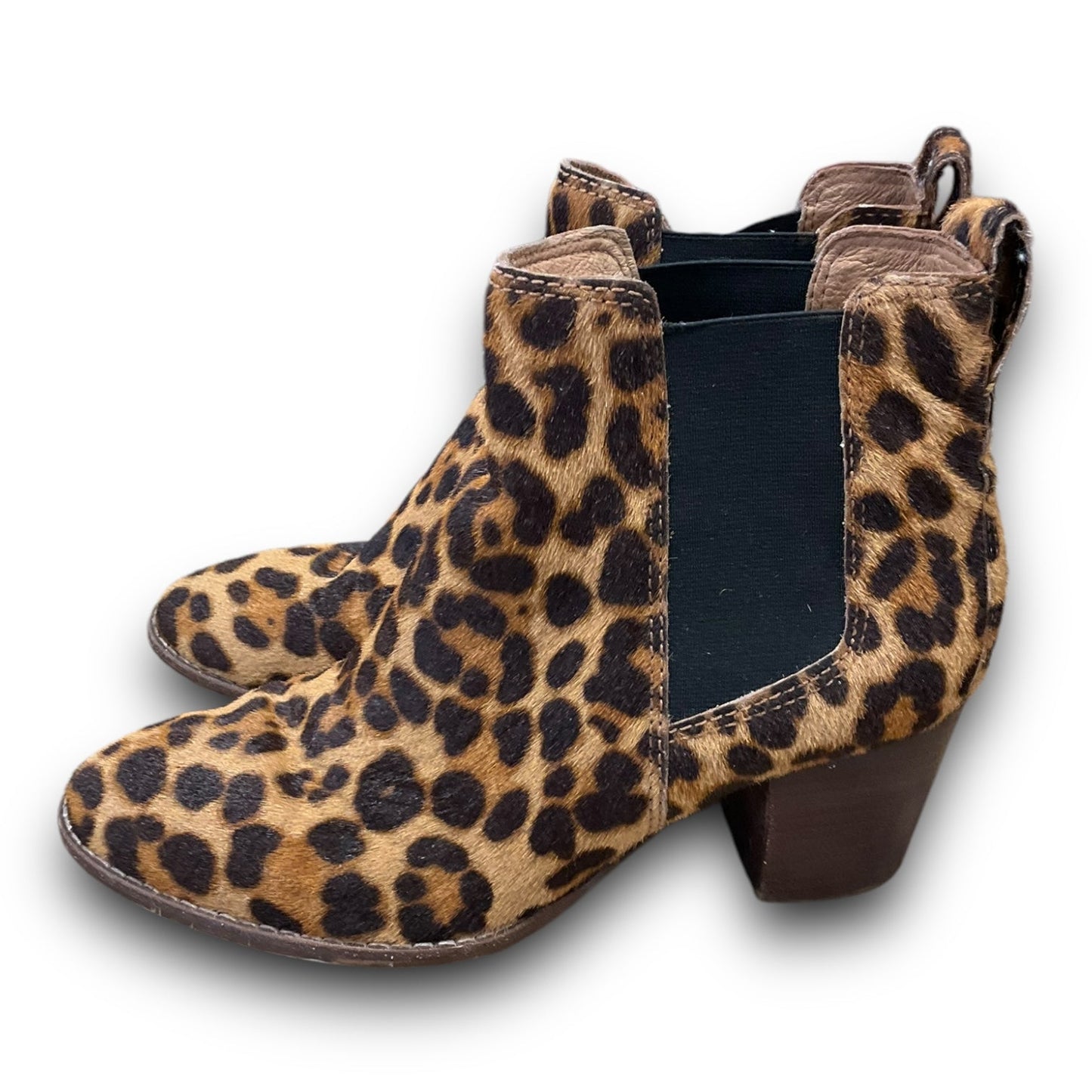 Boots Ankle Heels By Madewell In Animal Print, Size: 6.5