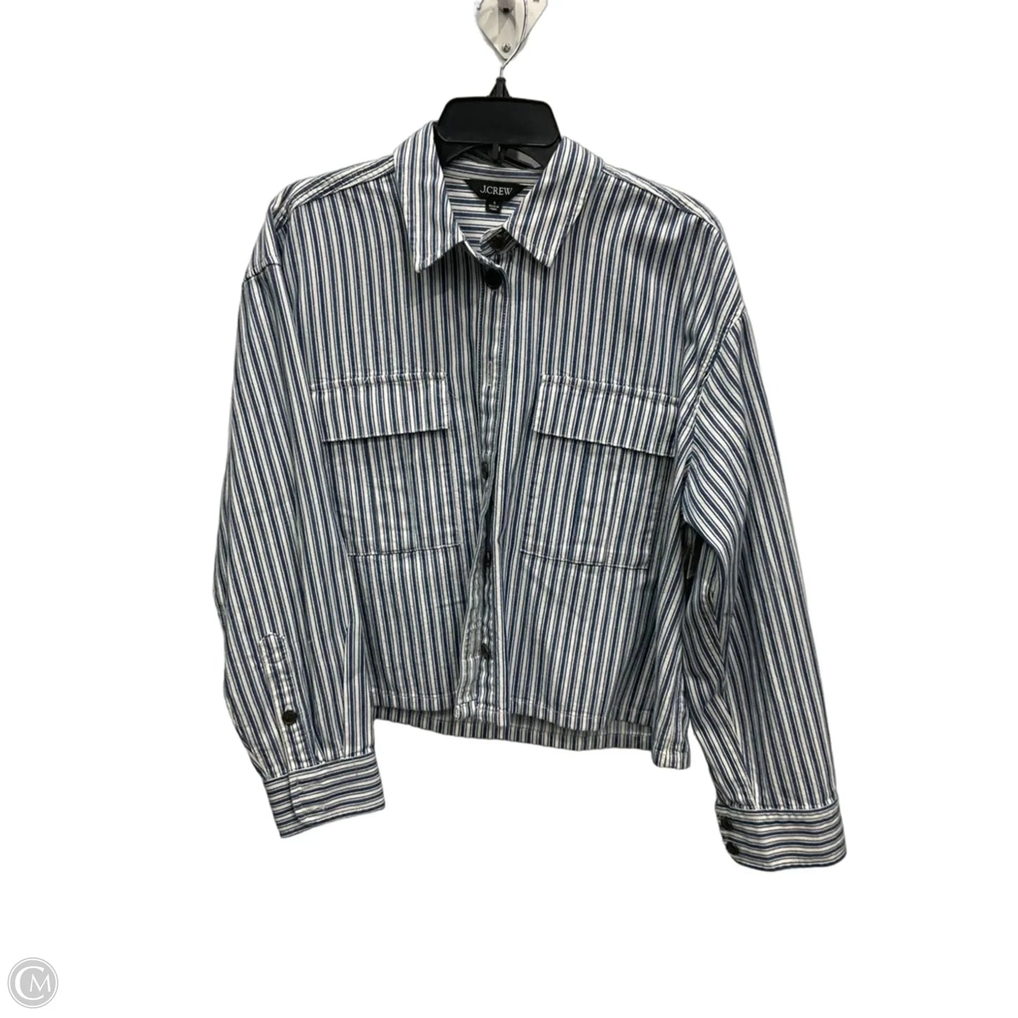 Jacket Shirt By J. Crew In Striped Pattern, Size: S