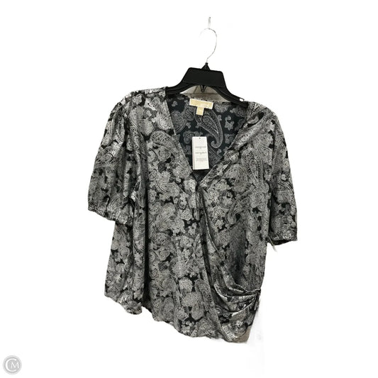 Top Short Sleeve By Michael By Michael Kors In Black & Silver, Size: 2x