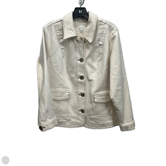 Jacket Denim By J. Jill In Cream Denim, Size: Xl