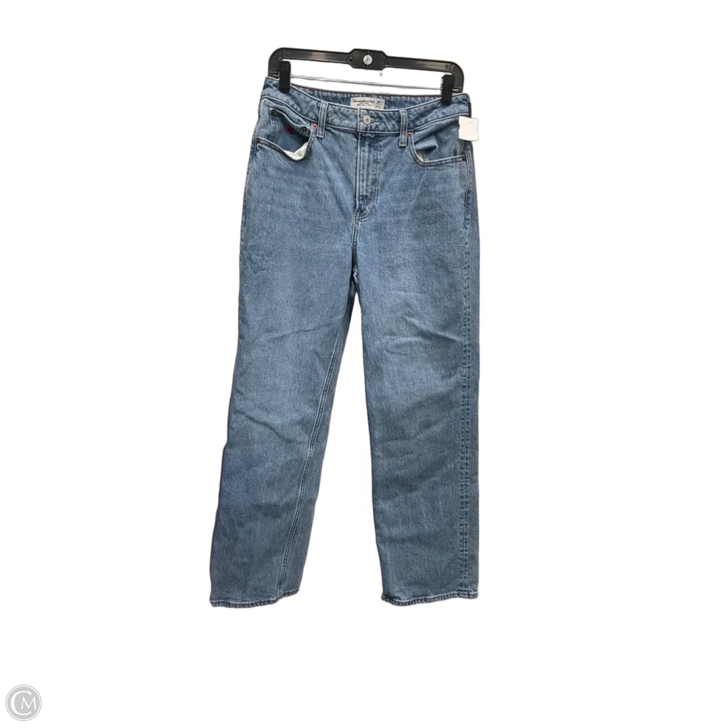 Jeans Straight By Abercrombie And Fitch In Blue Denim, Size: 8