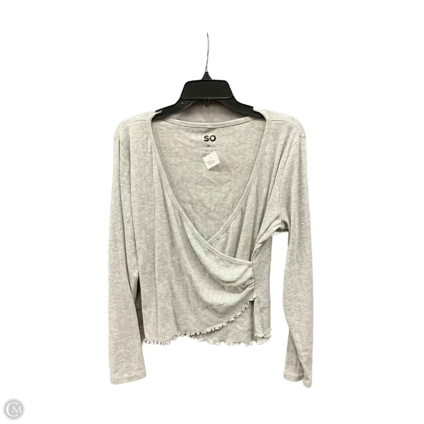 Top Long Sleeve By So In Grey, Size: Xl