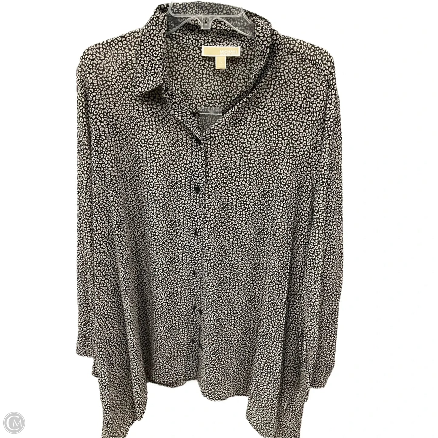 Blouse Long Sleeve By Michael By Michael Kors In Animal Print, Size: 2x