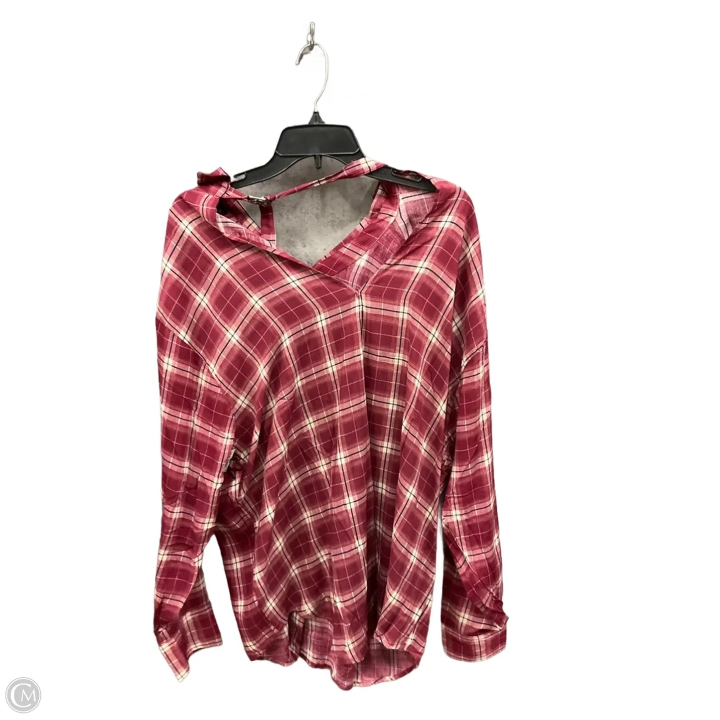 Blouse Long Sleeve By Clothes Mentor In Red, Size: Xxl