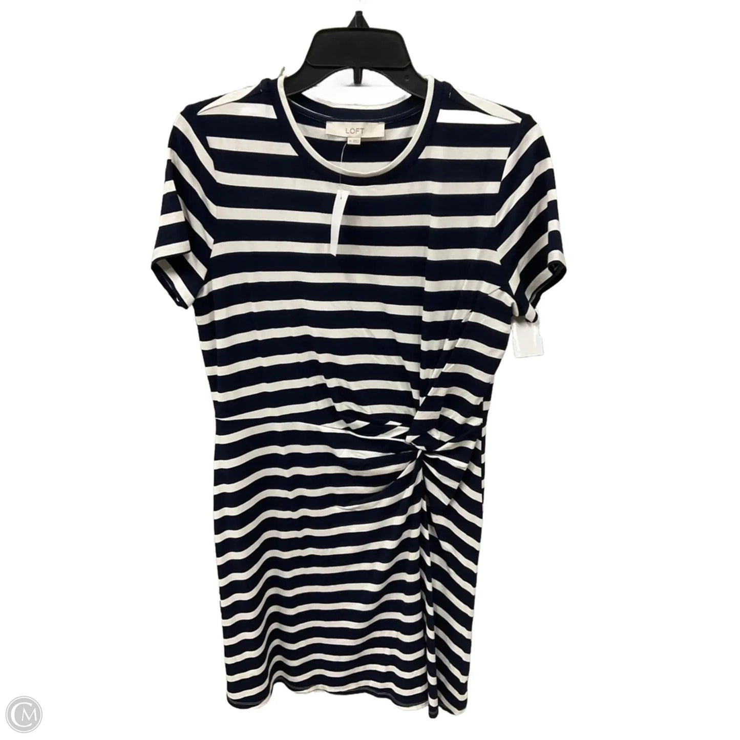 Dress Casual Midi By Loft In Striped Pattern, Size: M