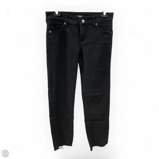 Jeans Straight By Express In Black Denim, Size: 2