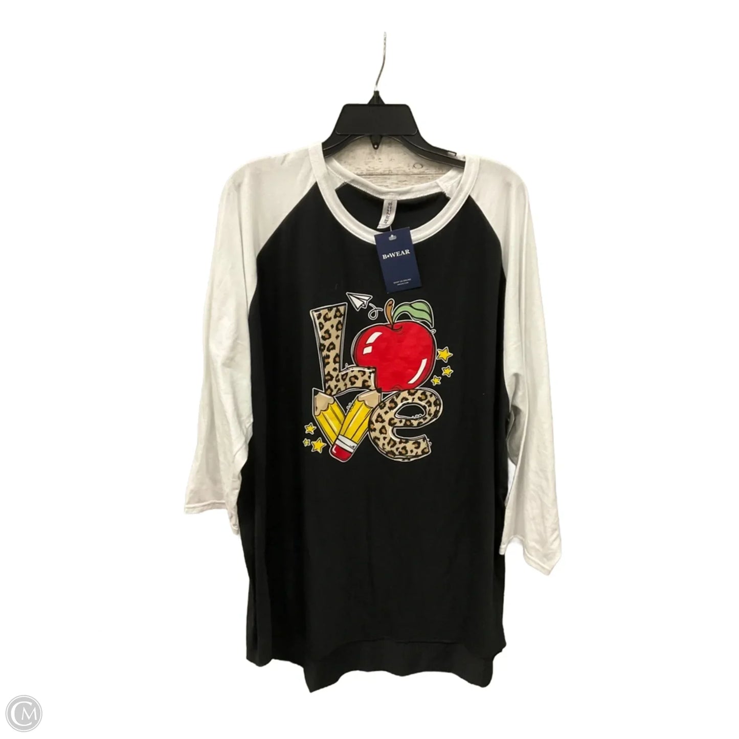 Top Long Sleeve Basic By Jerzees In Black, Size: 3x