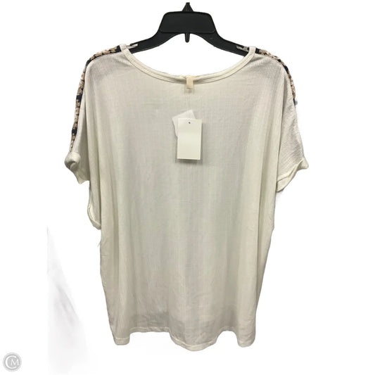 Top Short Sleeve By Como Blu In White, Size: 3x