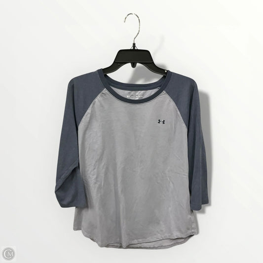 Athletic Top Long Sleeve Crewneck By Under Armour In Grey, Size: Xl
