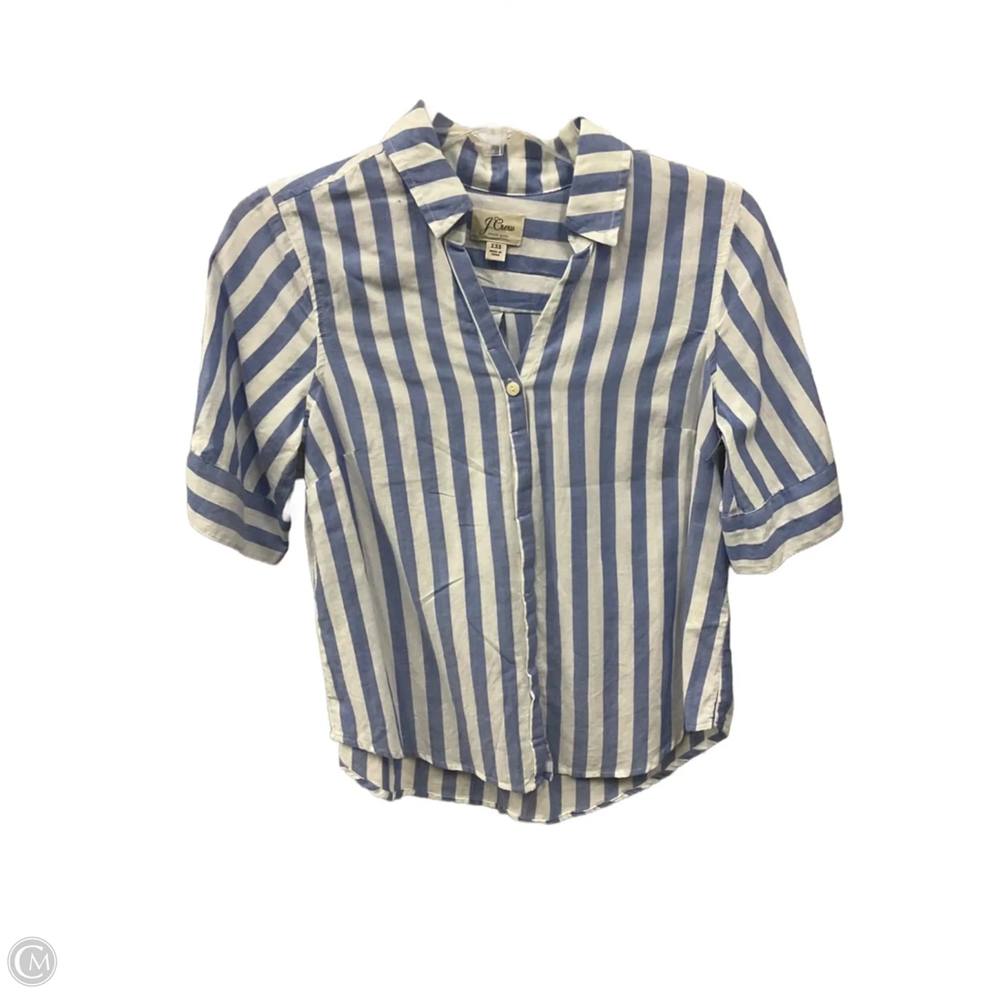Blouse Short Sleeve By J. Crew In Striped Pattern, Size: Xxs