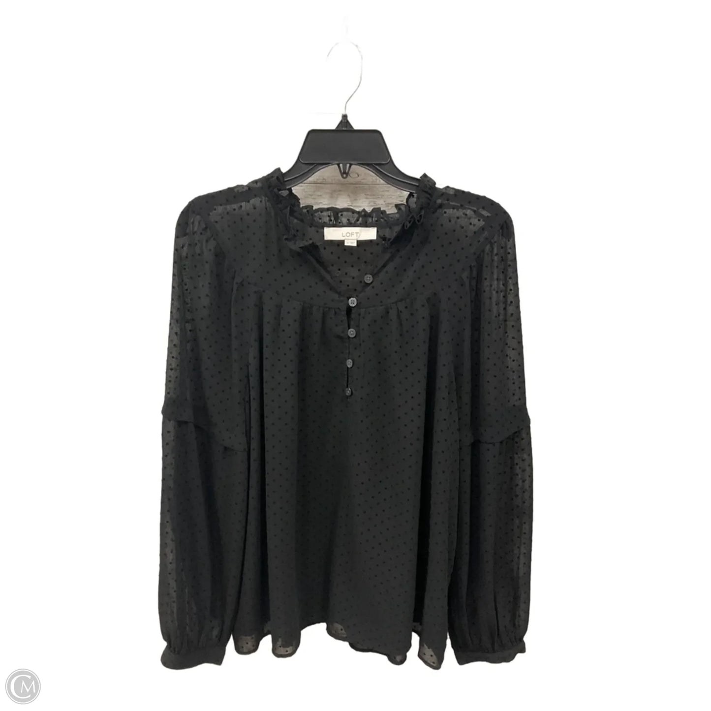Top Long Sleeve By Loft In Black, Size: Xl