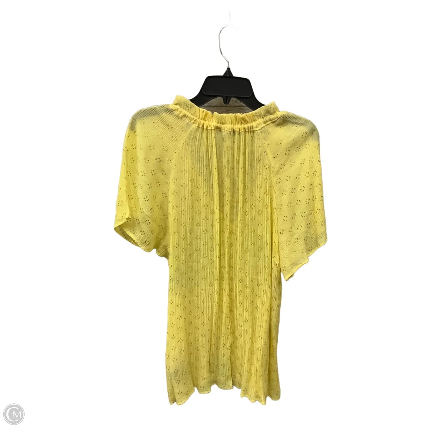 Top Short Sleeve By Harve Bernard In Yellow, Size: 3x