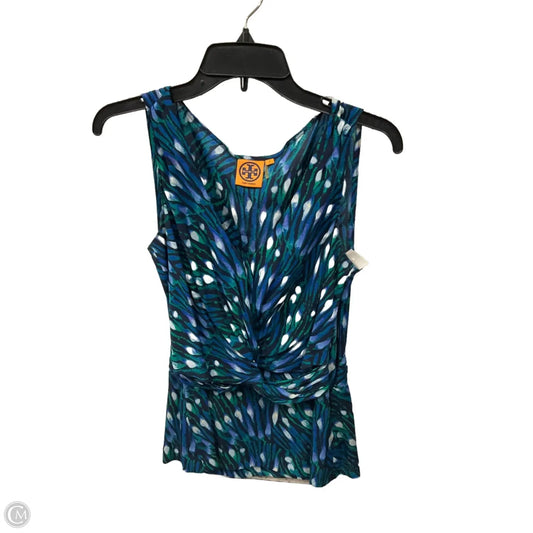 Top Sleeveless Designer By Tory Burch In Blue, Size: S