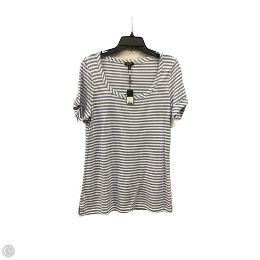 Top Short Sleeve By Talbots In Striped Pattern, Size: M