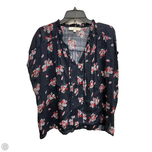 Top Short Sleeve By Loft In Navy, Size: Xl