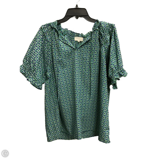 Top Short Sleeve By Melloday In Green, Size: 2x