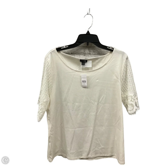 Top Short Sleeve By Ann Taylor In Cream, Size: Xl