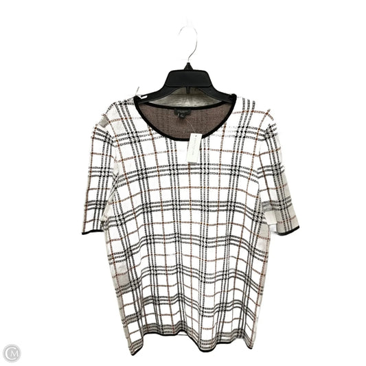 Top Short Sleeve By Ann Taylor In White, Size: Xl