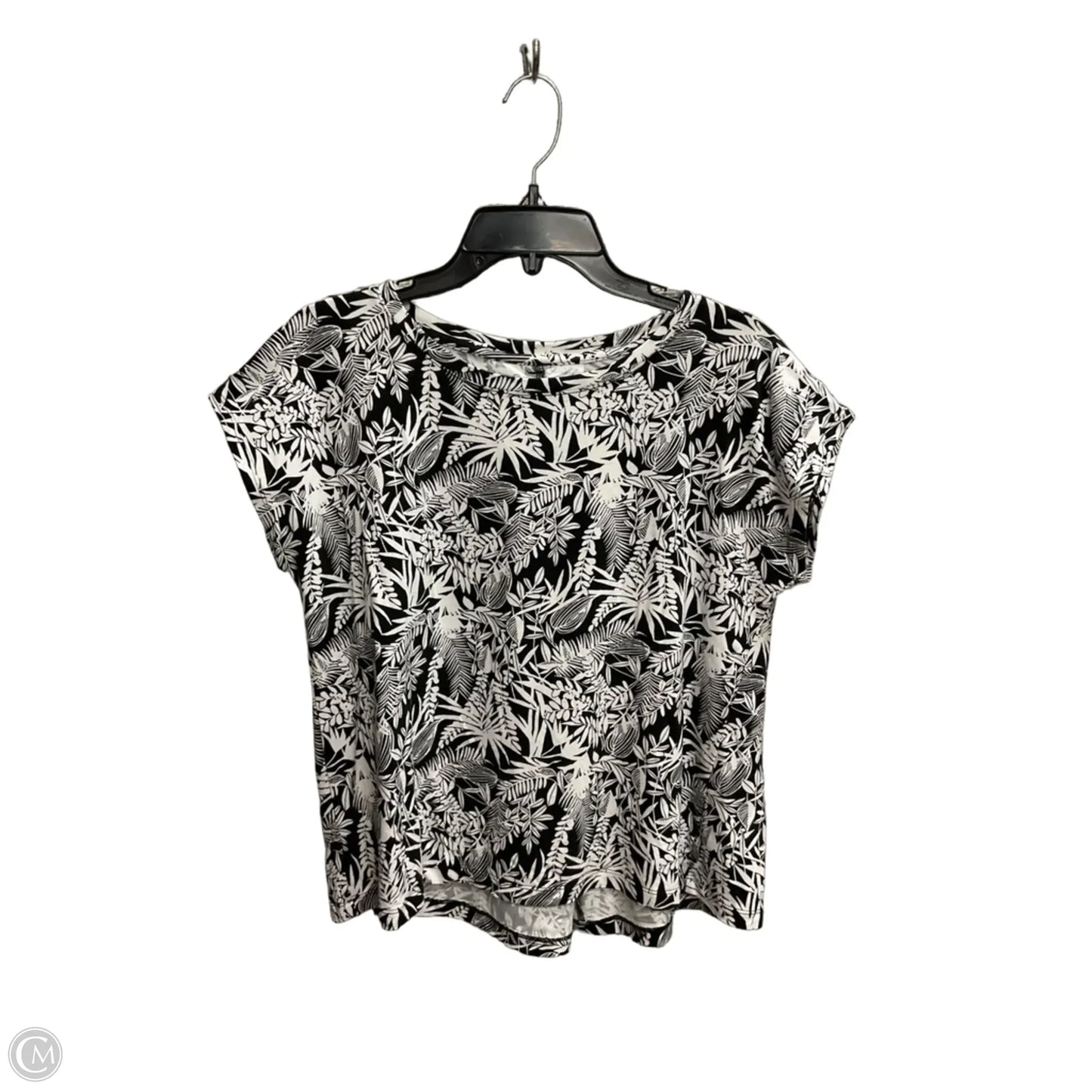Top Short Sleeve By Talbots In Black, Size: M