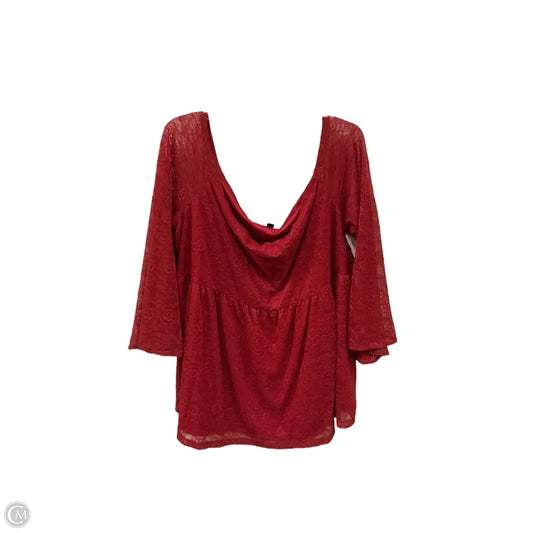 Top 3/4 Sleeve By Torrid In Red, Size: 3x