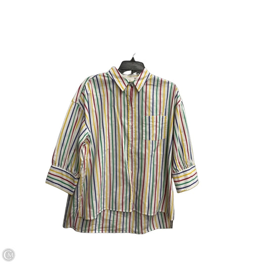 Blouse Long Sleeve By Pomander Place In Striped Pattern, Size: Xl