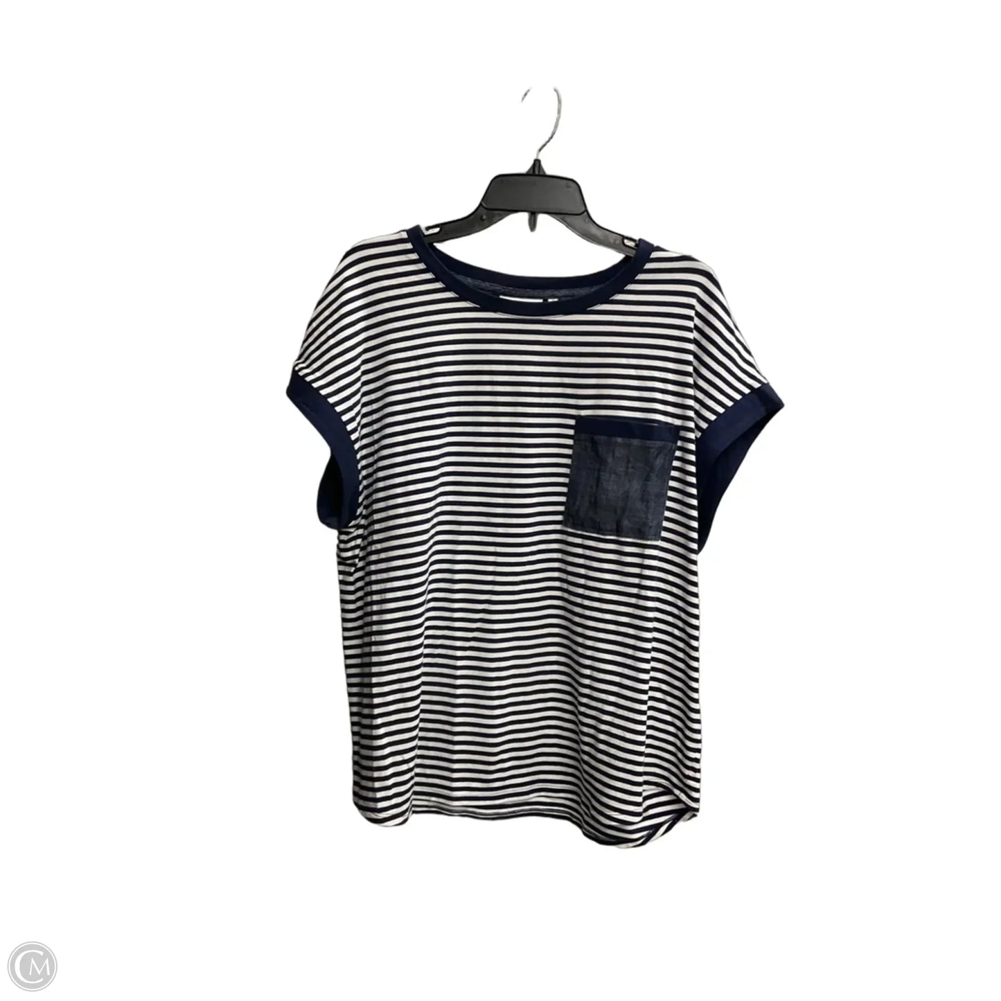 Top Short Sleeve Basic By Chicos In Striped Pattern, Size: Xl