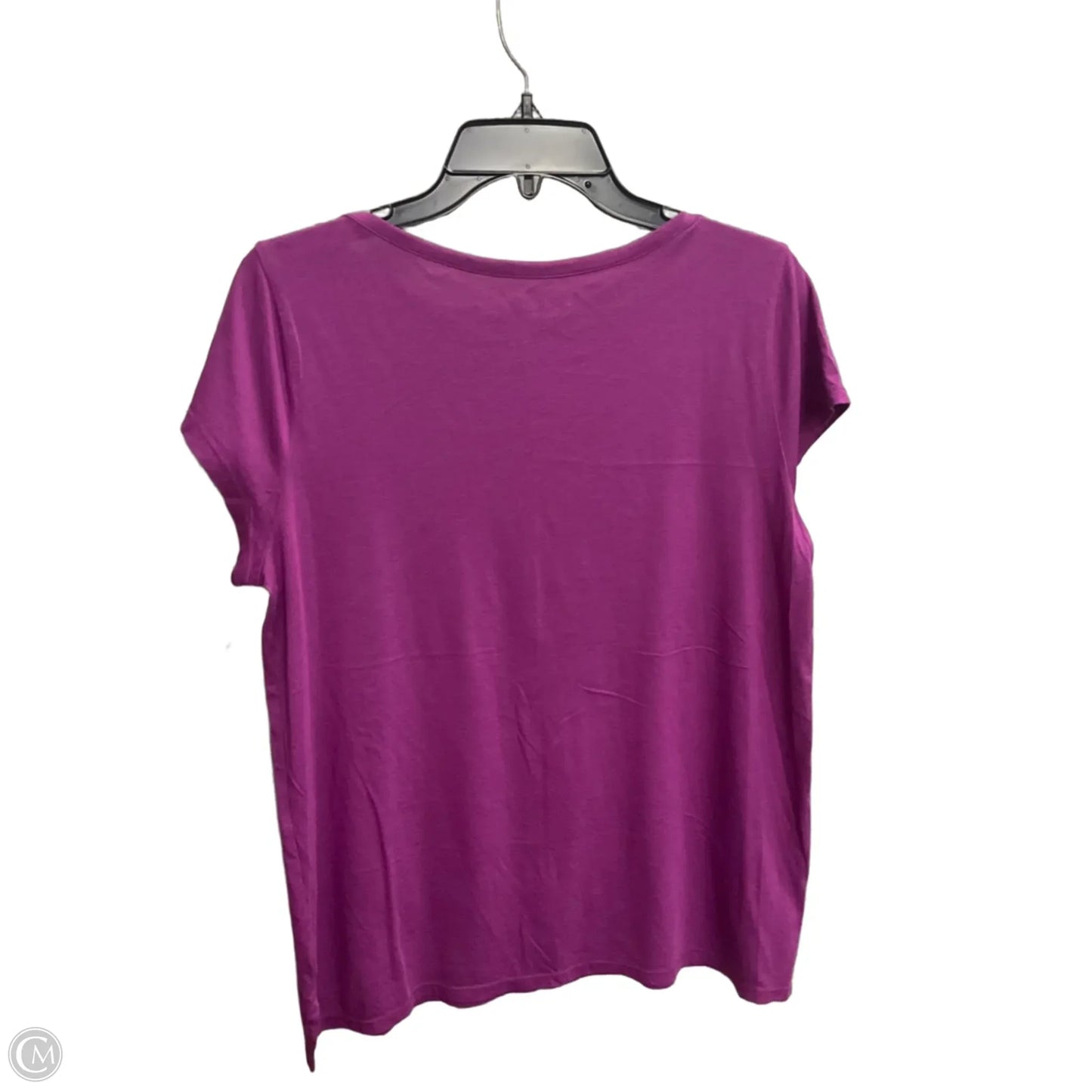 Top Short Sleeve Basic By Loft In Purple, Size: L