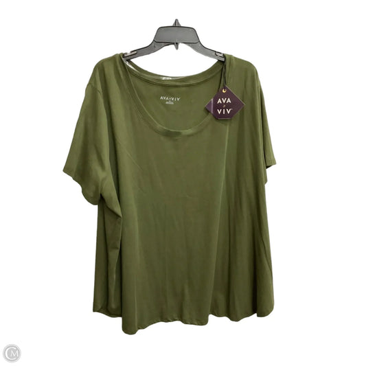 Top Short Sleeve Basic By Ava & Viv In Green, Size: 3x